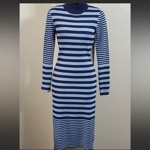 Michael Kors Striped Long Sleeve Ribbed Dress, Never Worn.